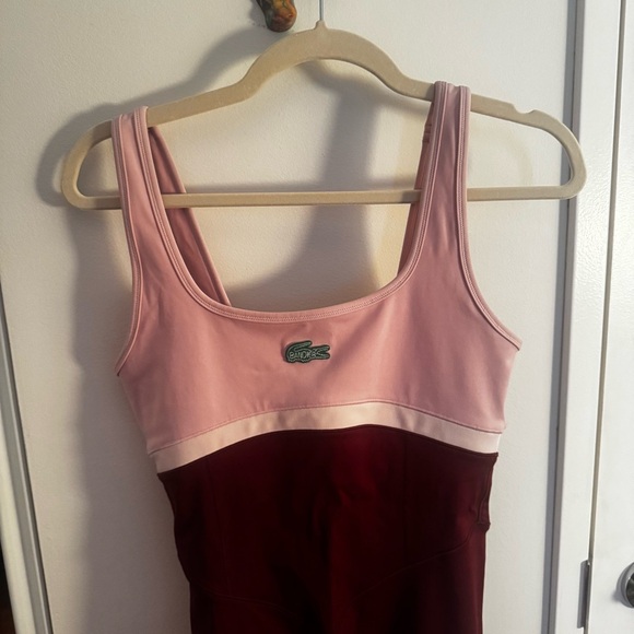 LACOSTE X BANDIER pink & burgundy activewear jumpsuit - Picture 6 of 9